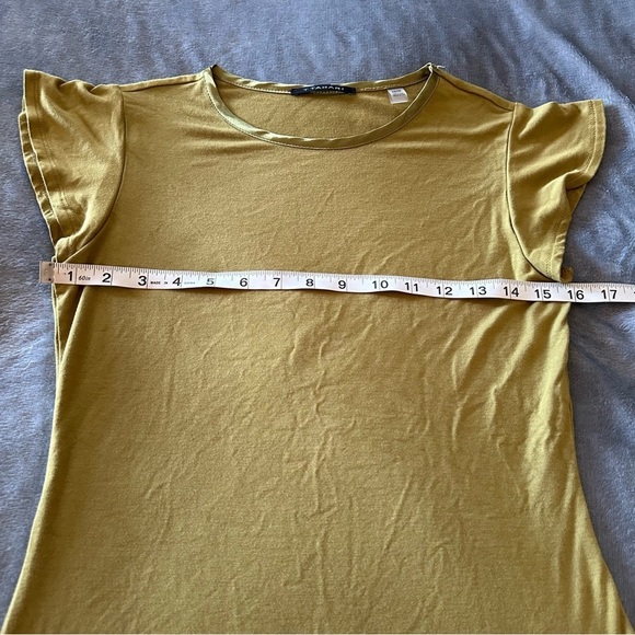 NWOT Tahari Moss Green Fitted Cap Sleeve Jersey Knit T-Shirt Size XS - Picture 13 of 13